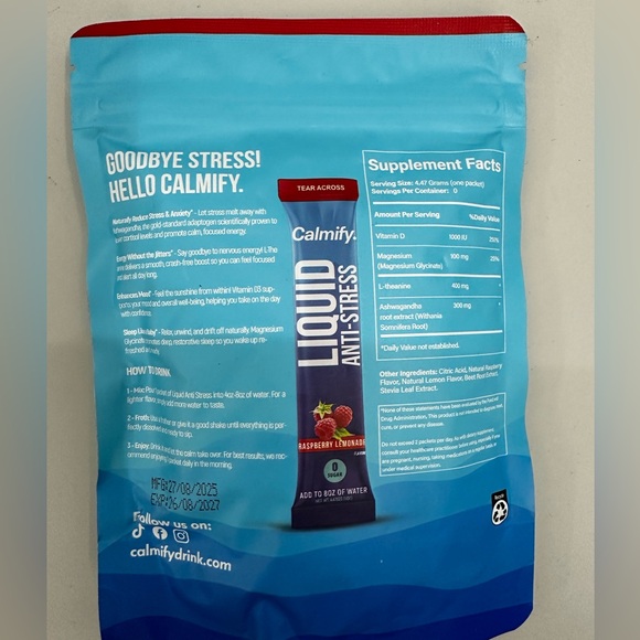 Calmify Liquid Anti-Stress Raspberry Lemonade - Picture 2 of 2